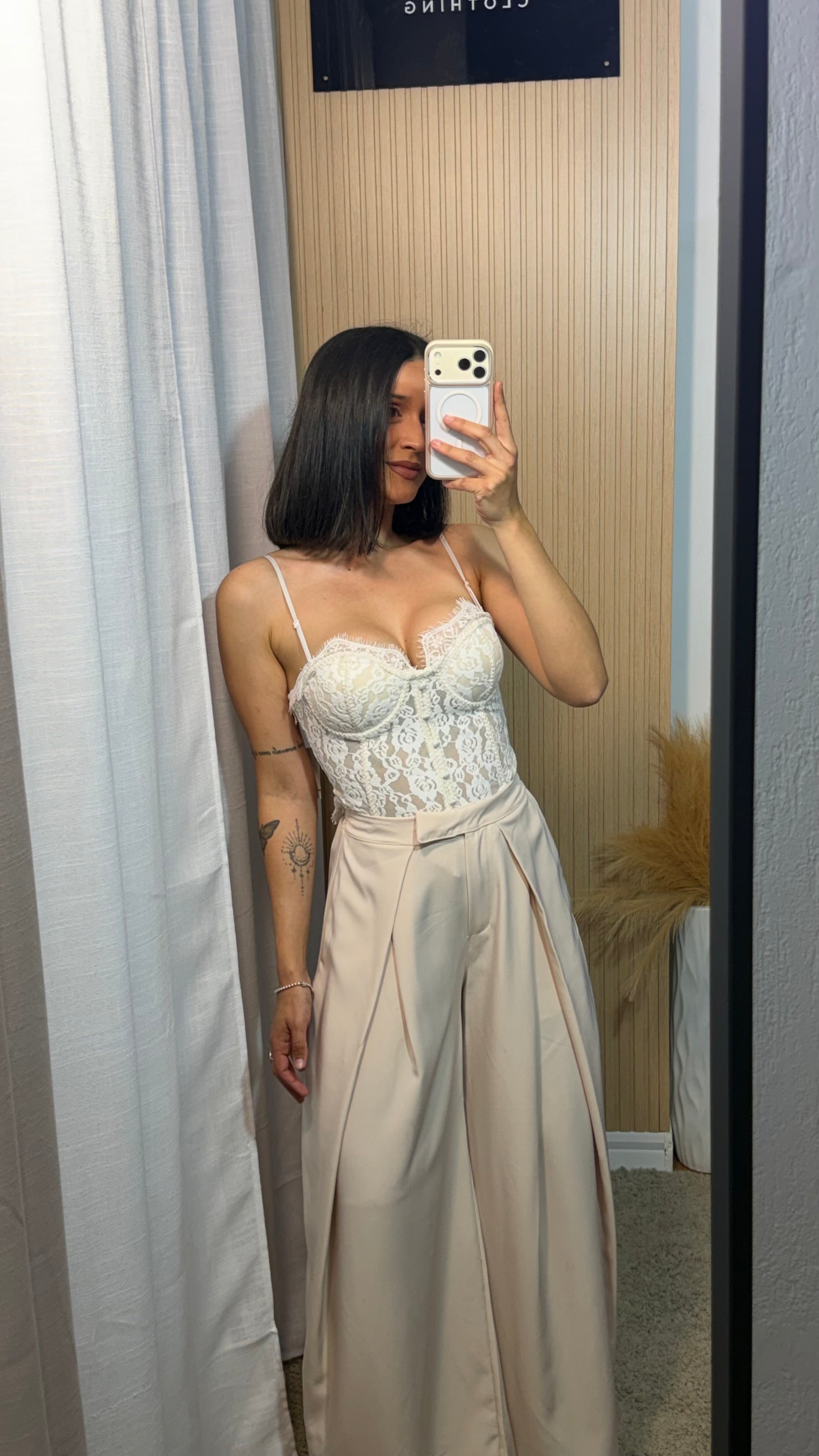 Pantalón capa beige cierre