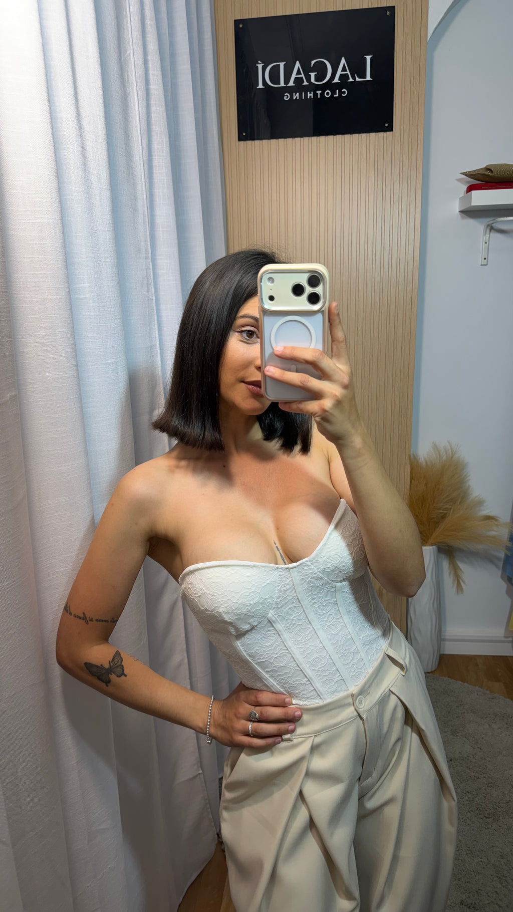 Top corsetero blanco
