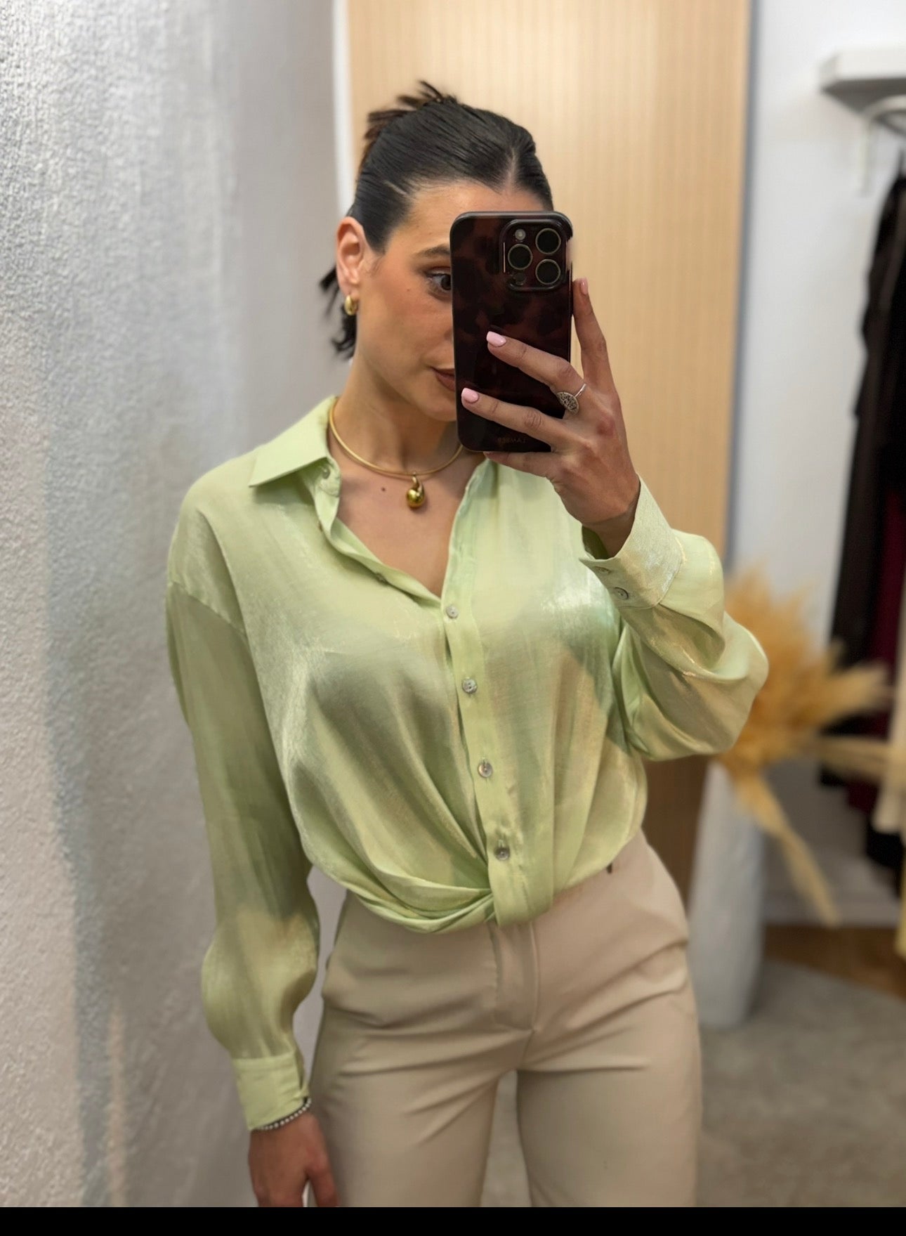 Camisa brillo verde agua